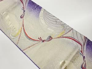 変わり鳥に紐模様織出し袋帯